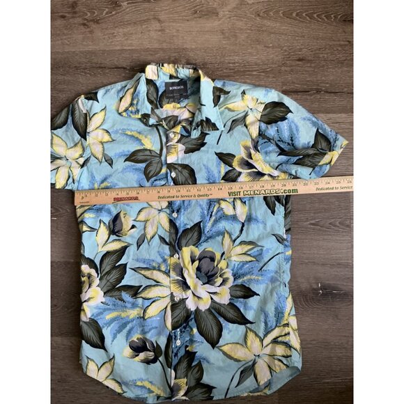 Bonobos Mens Large Long Button Up‎ Short Sleeve Shirt Slim Fit Stretch Floral - Picture 5 of 8